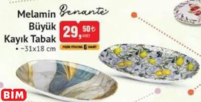 BENANTE MELAMİN BÜYÜK KAYIK TABAK BENANTE MELAMİN BÜYÜK KAYIK TABAK